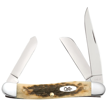 Case Cutlery Knife, Amber Bone CS Medium Stockman 00039